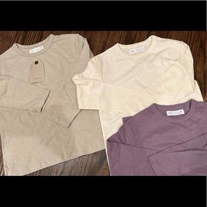ZARA set 3 long sleeve t-shirts 7 years NEW
